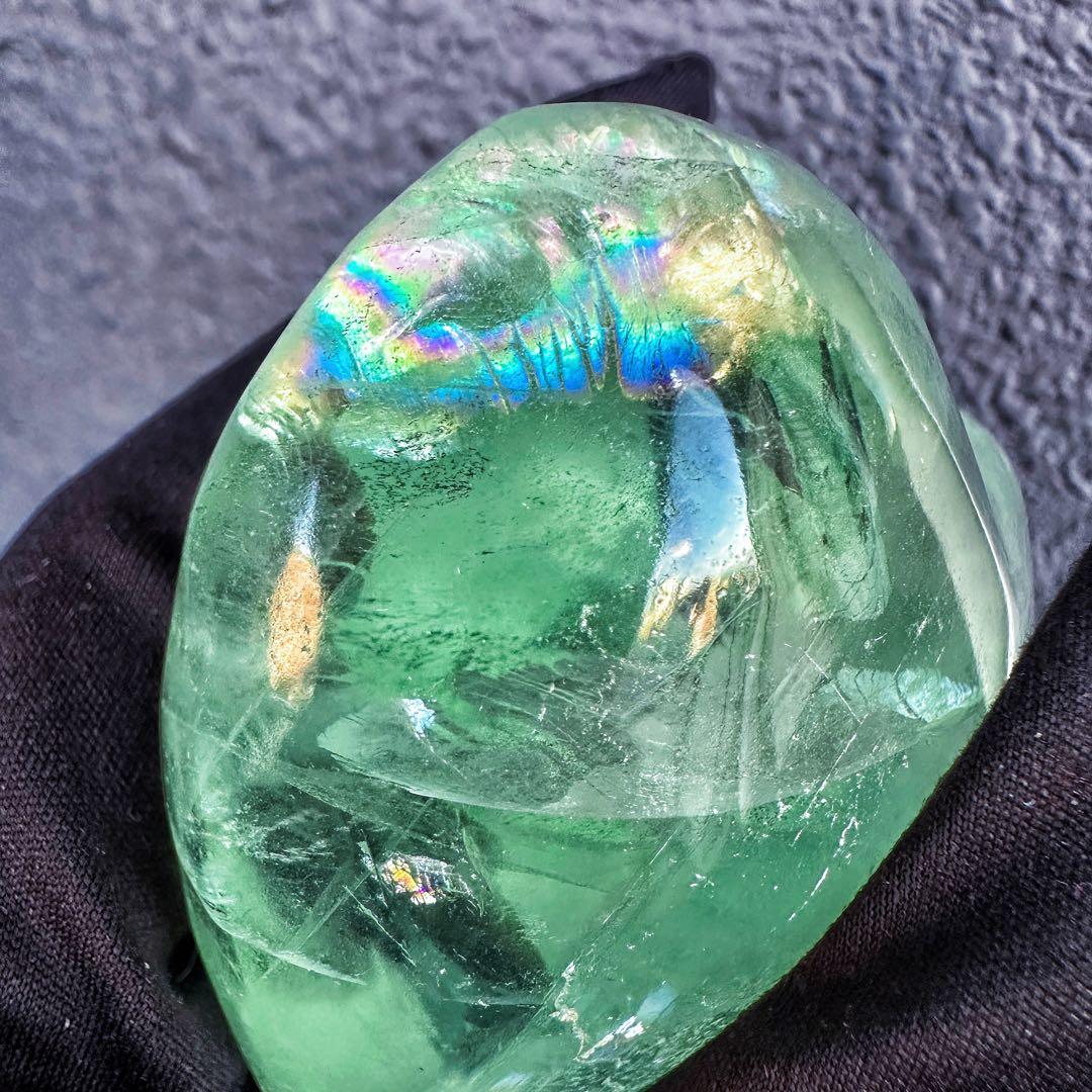 爆アレ❗️レインボー☆グリーンフローライト♡ハート♡ 蛍石パワーストーンA1318