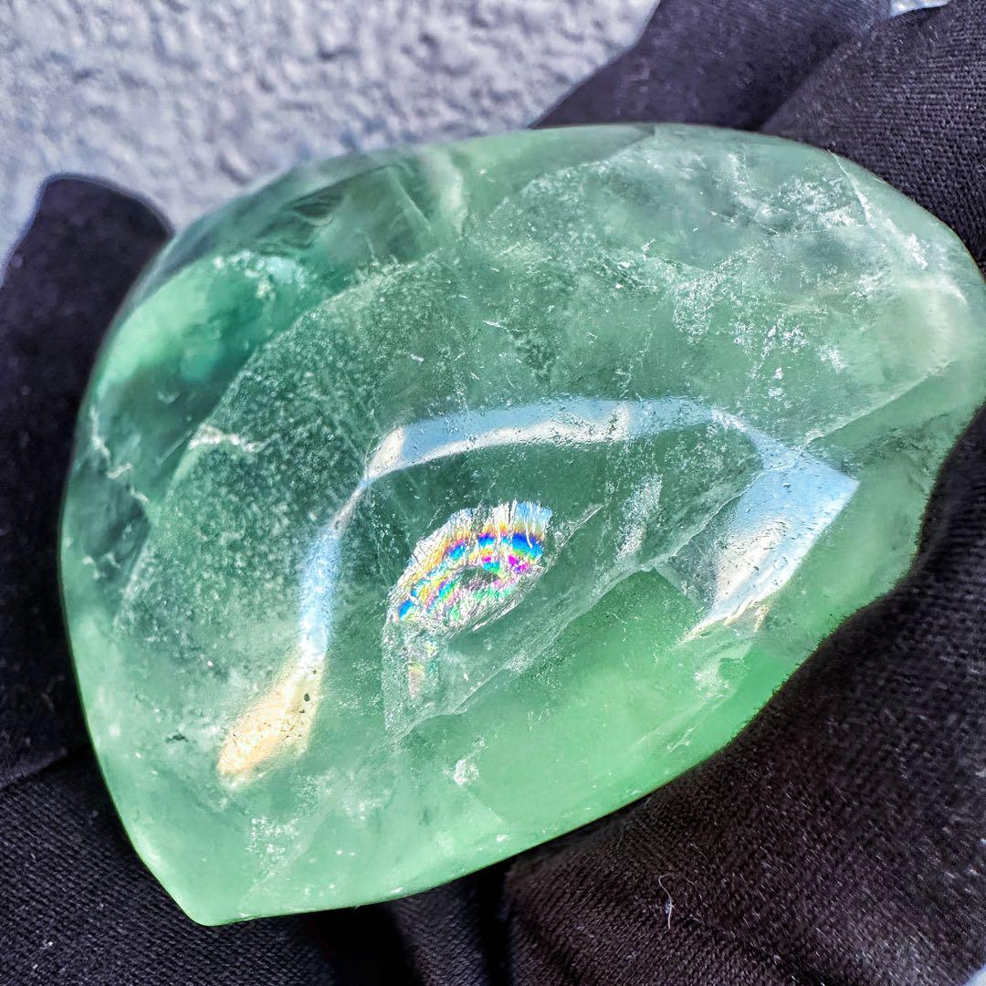 爆アレ❗️レインボー☆グリーンフローライト♡ハート♡ 蛍石パワーストーンA1318