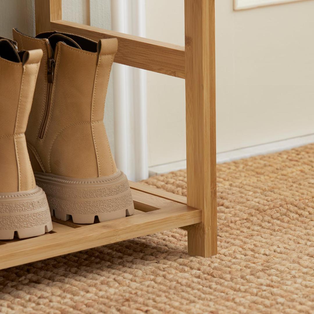 二段式 引き出し付き 収納 シューズラックスツール 玄関ベンチ