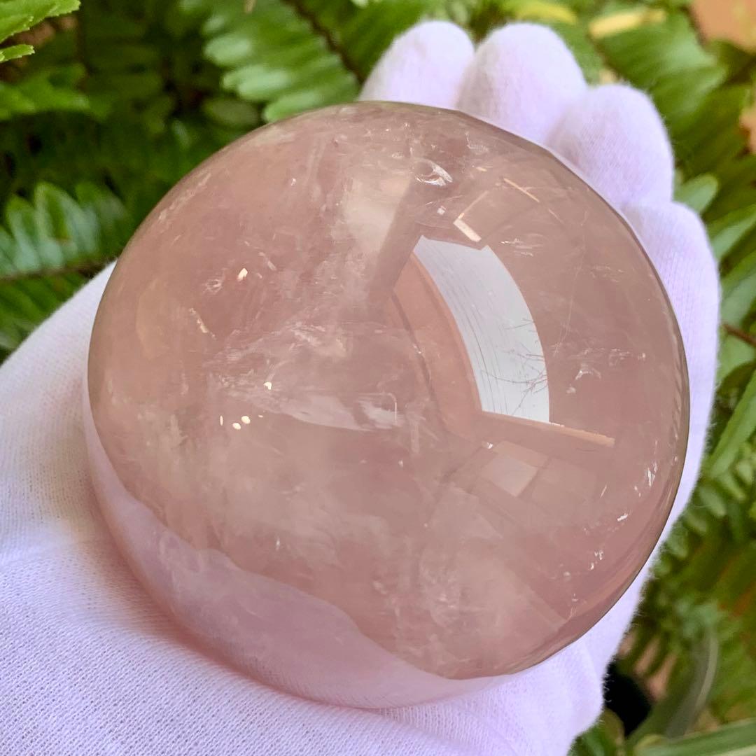 パープルローズクォーツ　スター＆虹入り　スフィア　ブラジル産　天然石