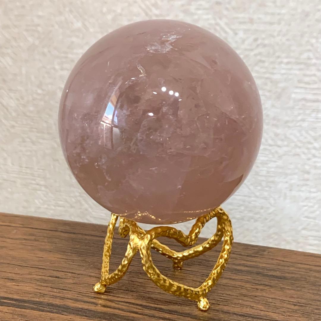 パープルローズクォーツ　スター＆虹入り　スフィア　ブラジル産　天然石