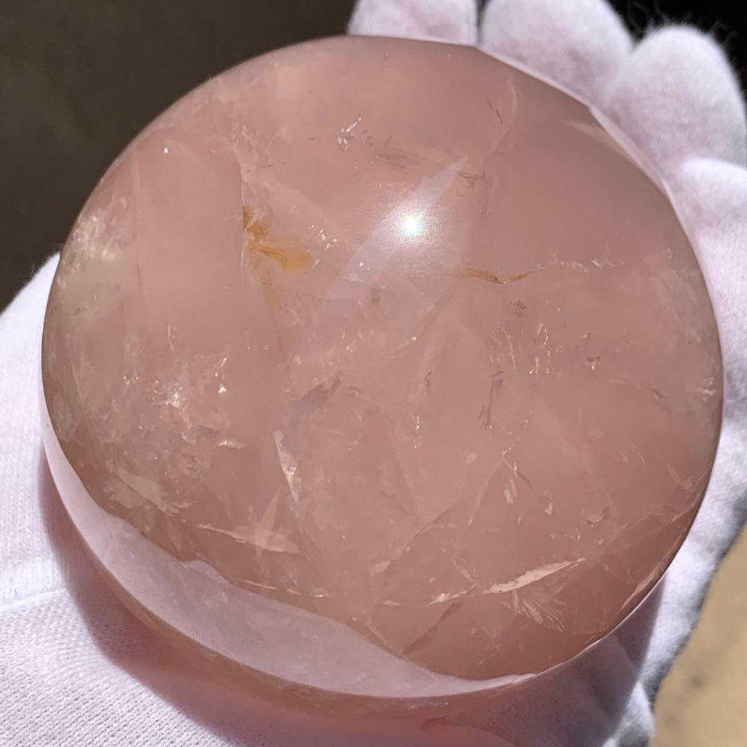 パープルローズクォーツ　スター＆虹入り　スフィア　ブラジル産　天然石