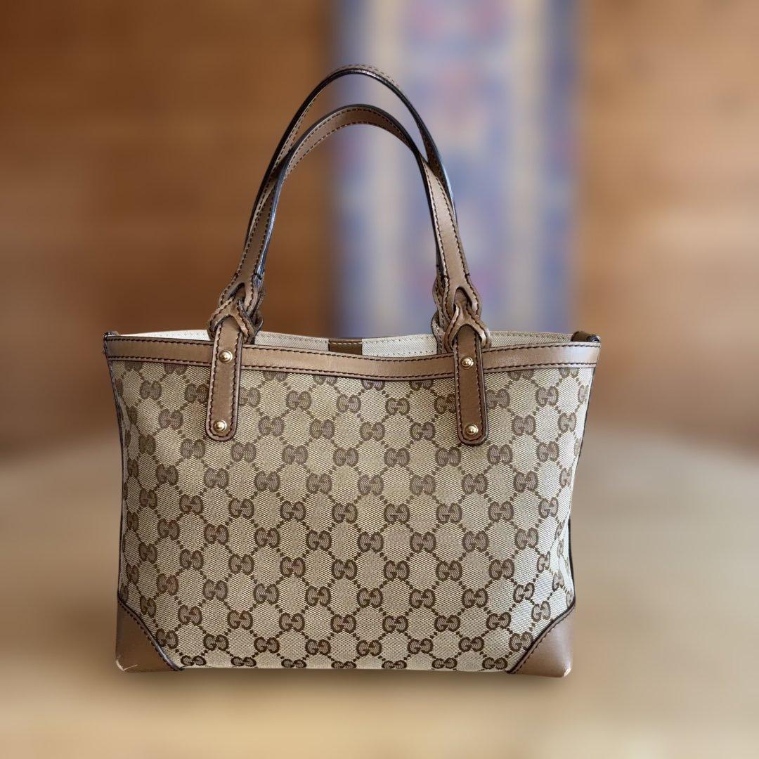 ◆ GUCCI ◆　トートバッグ　ディアマンテ　GGキャンバス　レザー　ポーチ