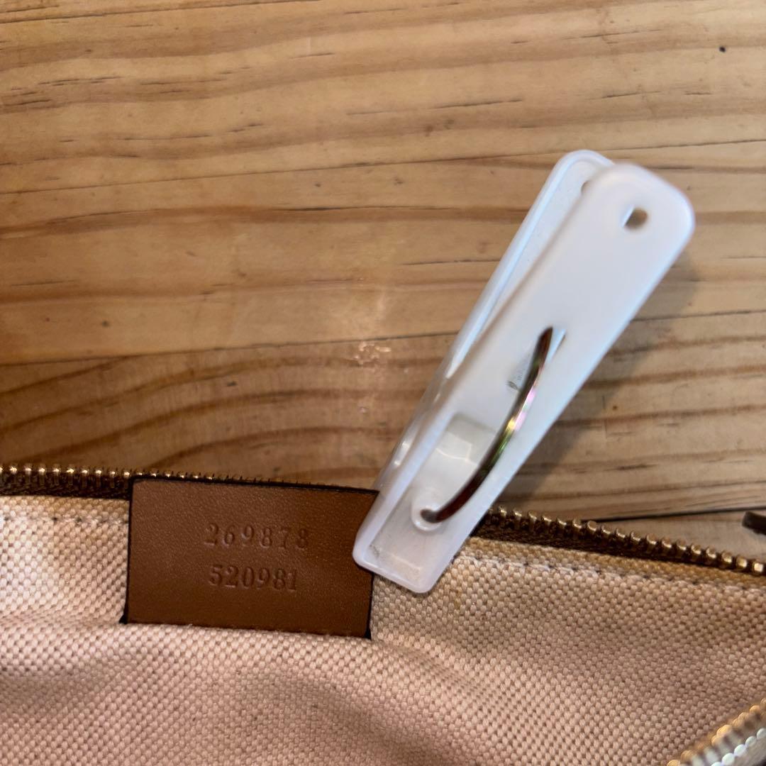 ◆ GUCCI ◆　トートバッグ　ディアマンテ　GGキャンバス　レザー　ポーチ