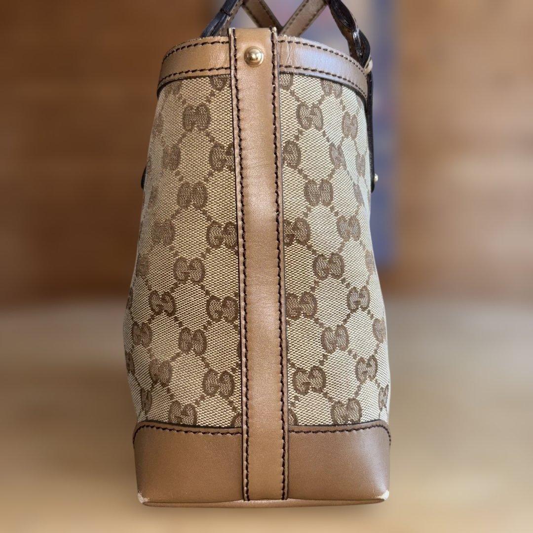 ◆ GUCCI ◆　トートバッグ　ディアマンテ　GGキャンバス　レザー　ポーチ