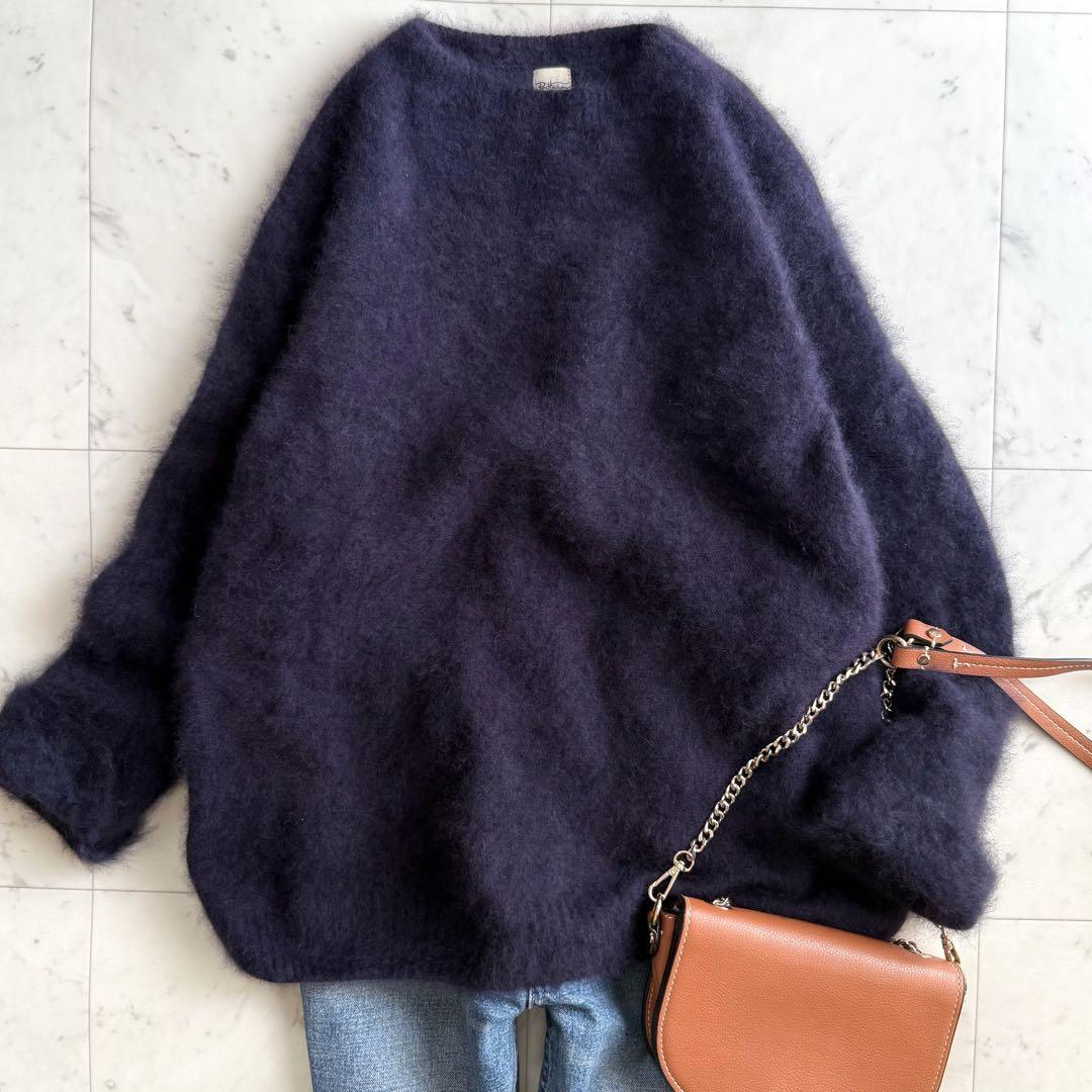 美品 ロンハーマン ウール クルーネック ふわふわ ニット◆ネイビー