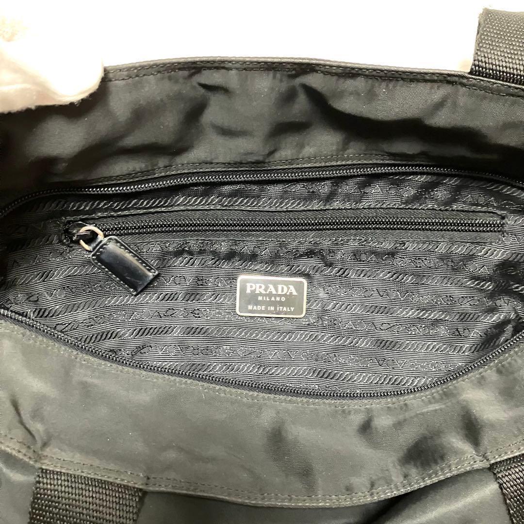 Grin プラダ トートバッグ 大容量 テスートナイロン 三角ロゴ 黒