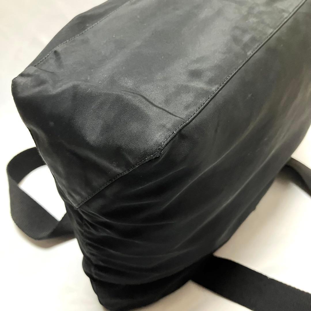 Grin プラダ トートバッグ 大容量 テスートナイロン 三角ロゴ 黒