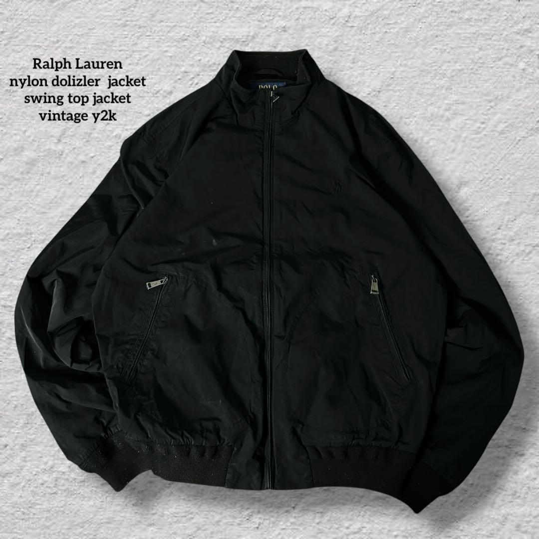 ttラルフローレンドリズラージャケットスイングトップブラックポニー古着