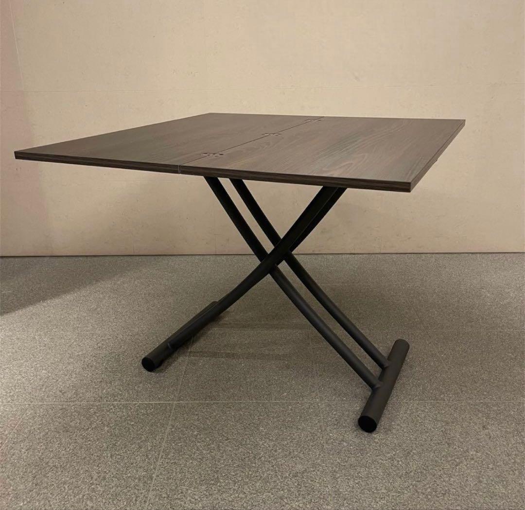 【美品】ヤマソロ 昇降テーブル グロリアス 82-645（ブラウン/ブラック）