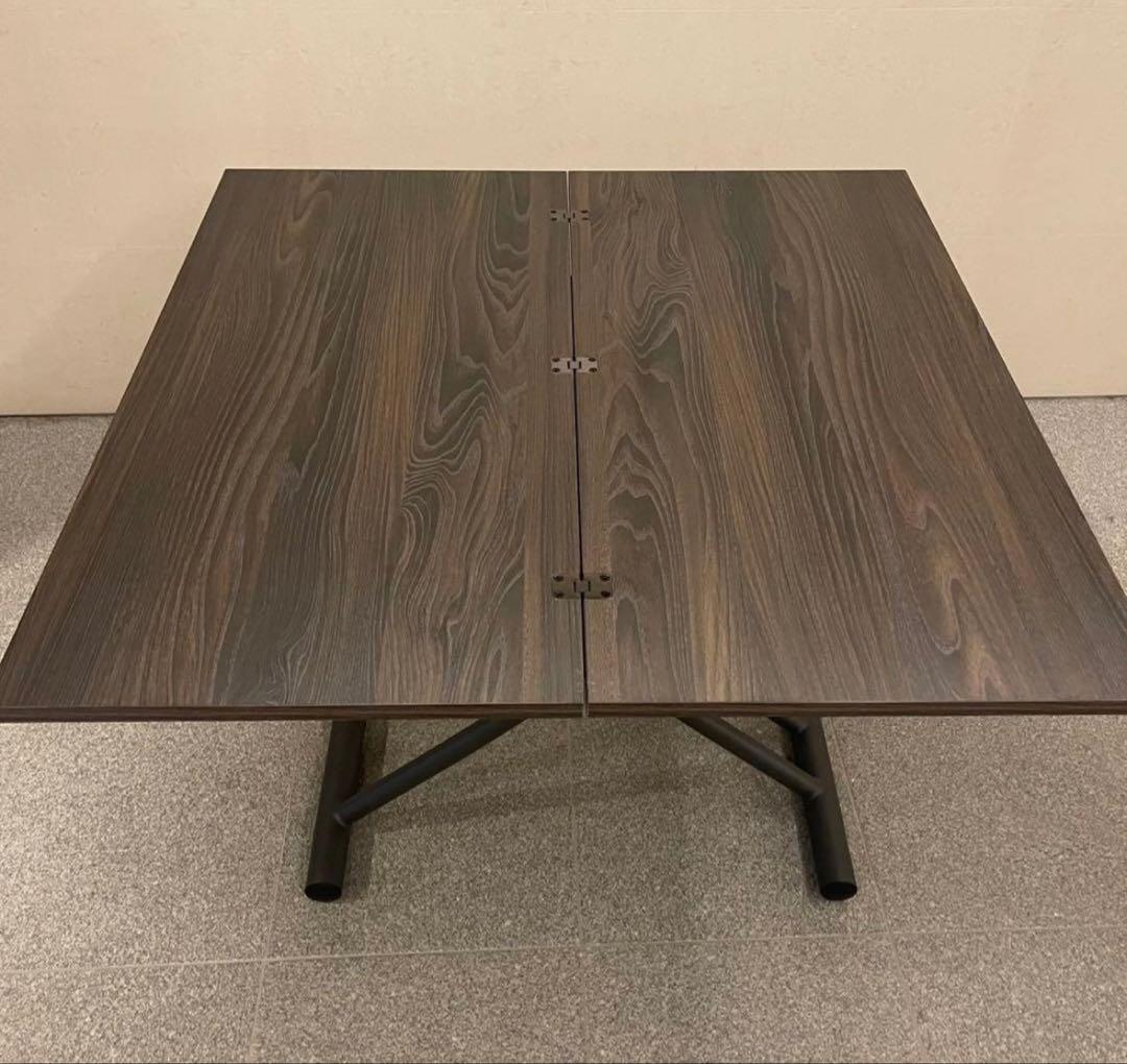 【美品】ヤマソロ 昇降テーブル グロリアス 82-645（ブラウン/ブラック）