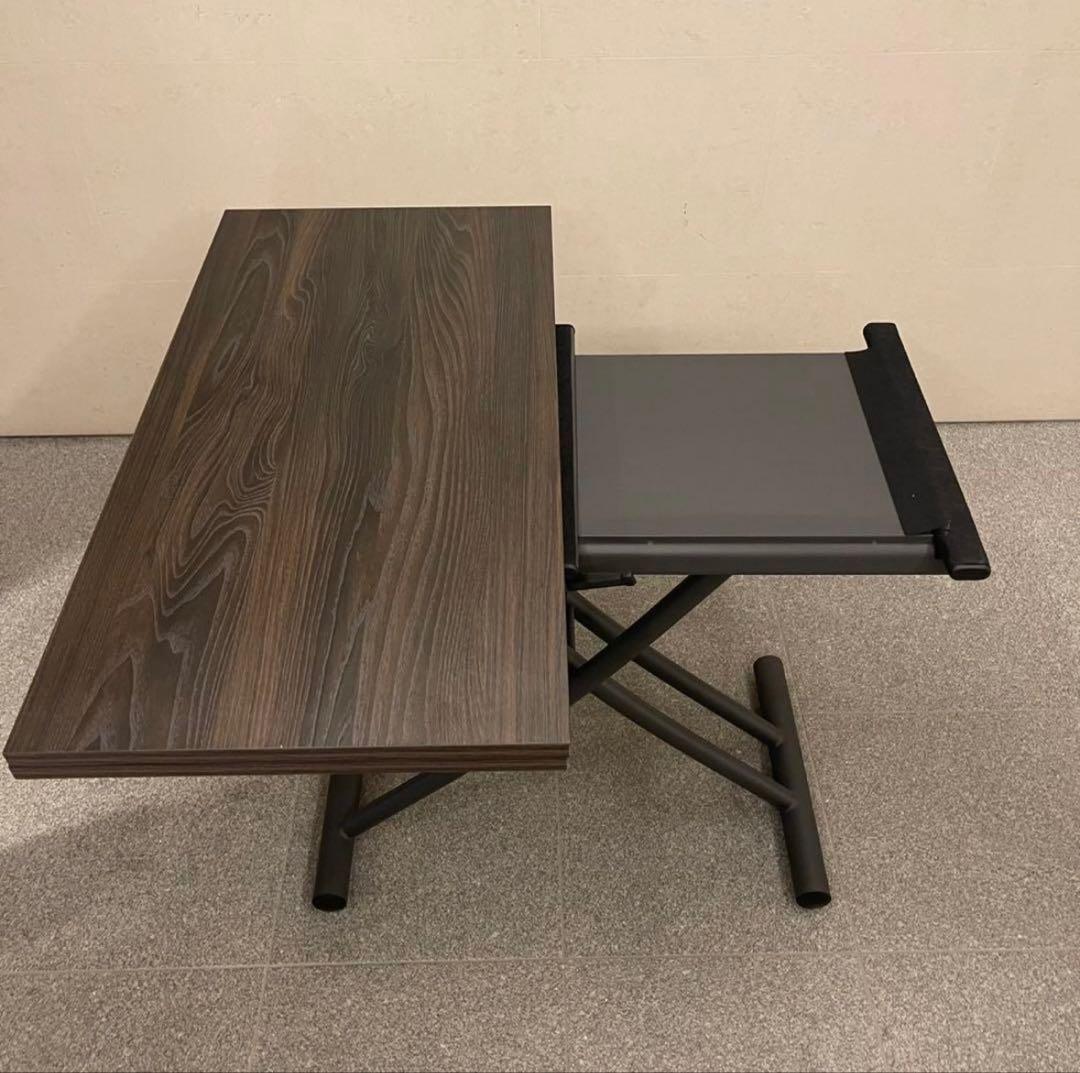 【美品】ヤマソロ 昇降テーブル グロリアス 82-645（ブラウン/ブラック）