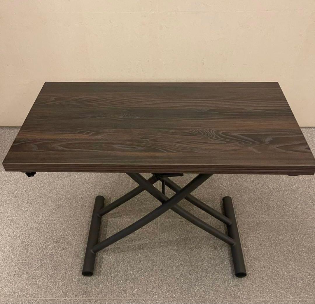 【美品】ヤマソロ 昇降テーブル グロリアス 82-645（ブラウン/ブラック）