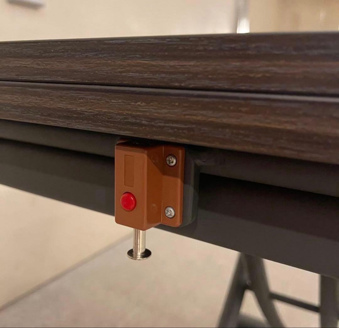 【美品】ヤマソロ 昇降テーブル グロリアス 82-645（ブラウン/ブラック）