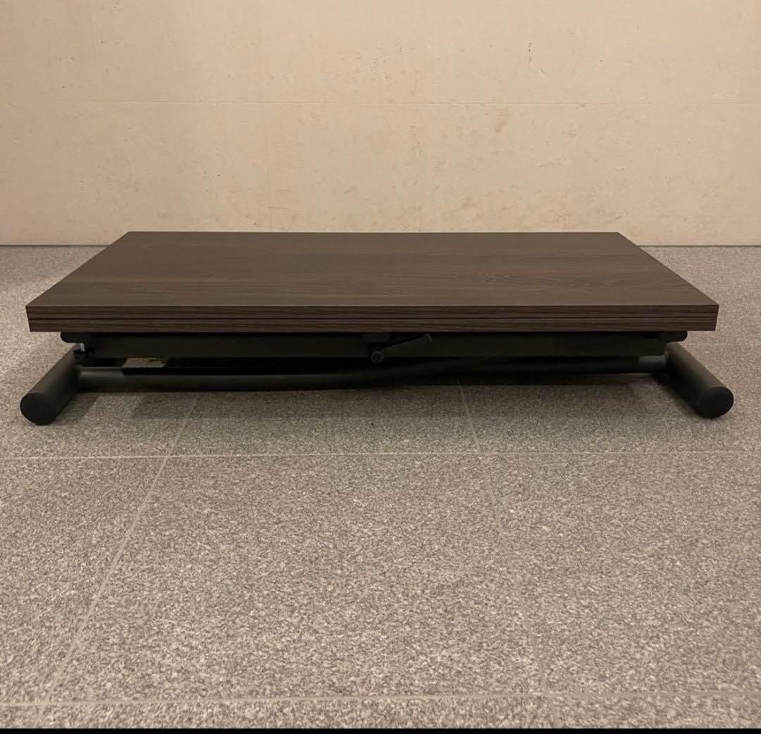 【美品】ヤマソロ 昇降テーブル グロリアス 82-645（ブラウン/ブラック）