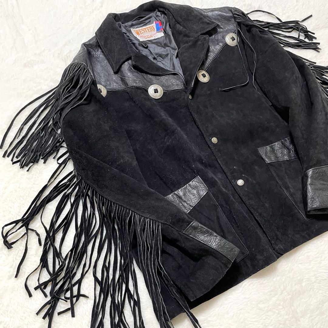 超希少46サイズ schott レザージャケット ウエスタン フリンジ