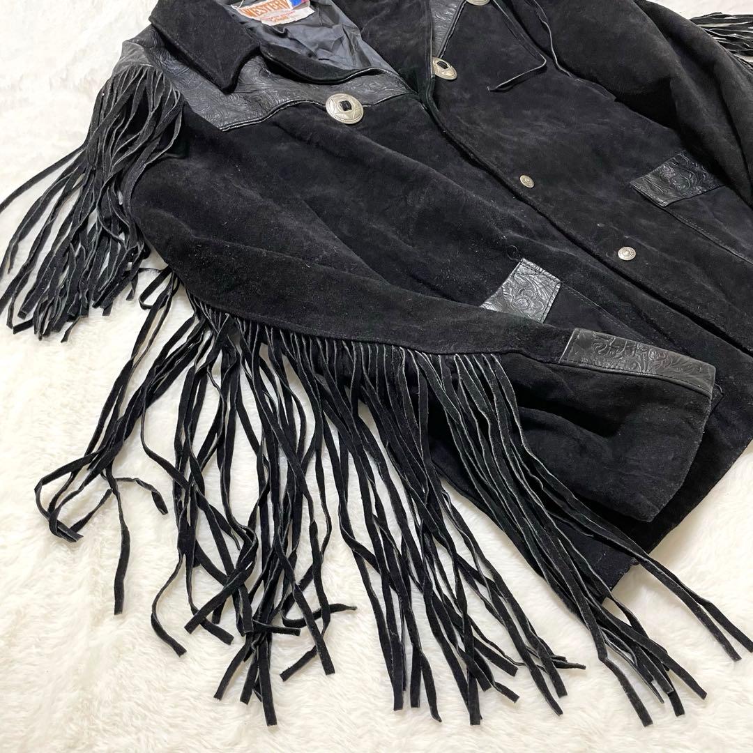 超希少46サイズ schott レザージャケット ウエスタン フリンジ