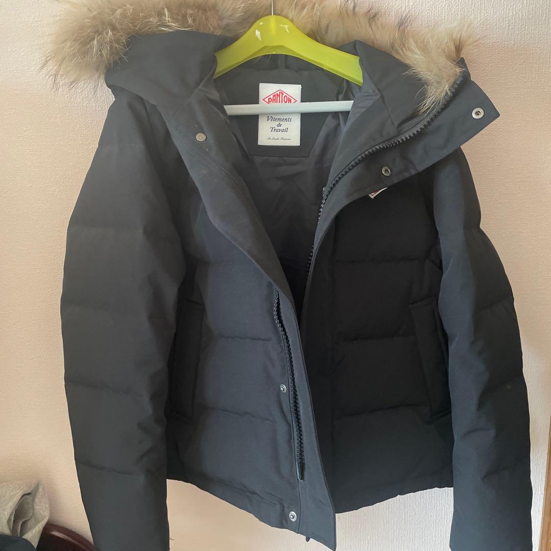 DANTON ブラックダウンジャケット フード付き