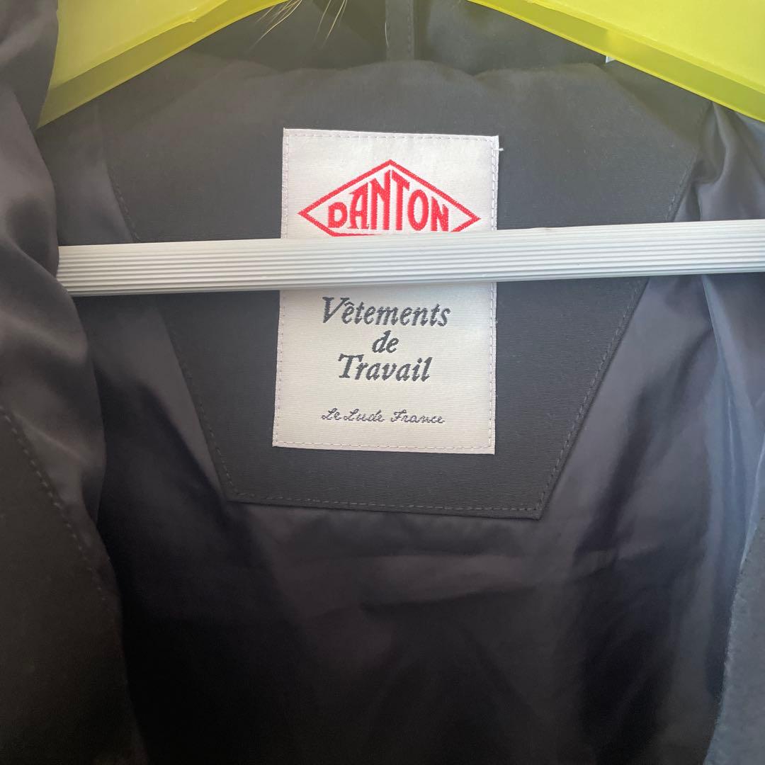 DANTON ブラックダウンジャケット フード付き