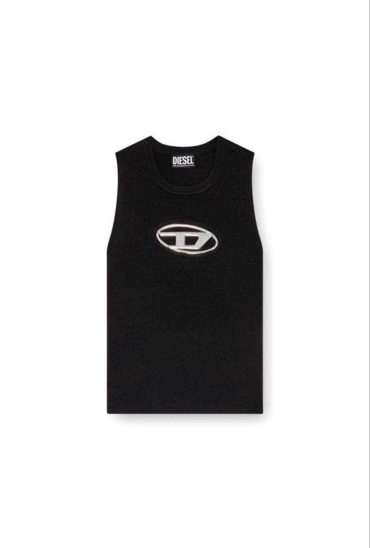 正規品　DIESELディーゼルメタルロゴプレートノースリーブトップス