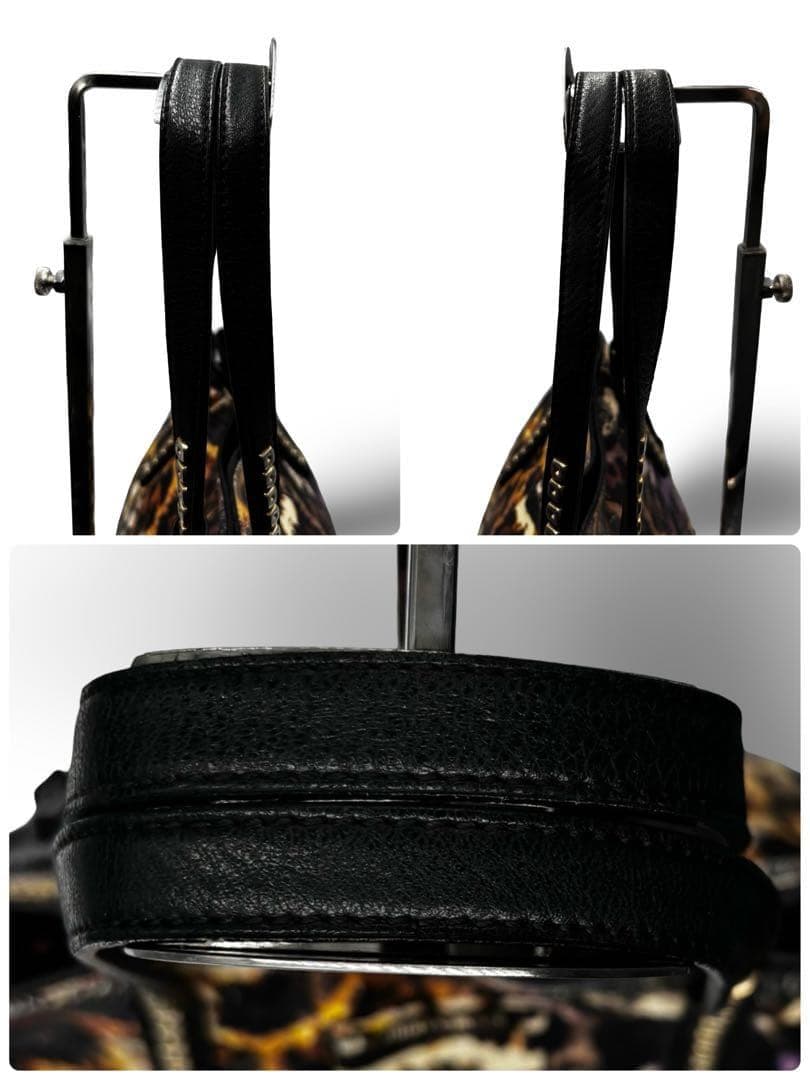 【良品】ジミーチュウ アニマル柄 トートバッグ スタッズ PVCレザー　チャーム