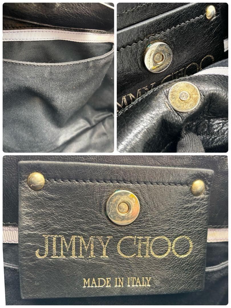 【良品】ジミーチュウ アニマル柄 トートバッグ スタッズ PVCレザー　チャーム