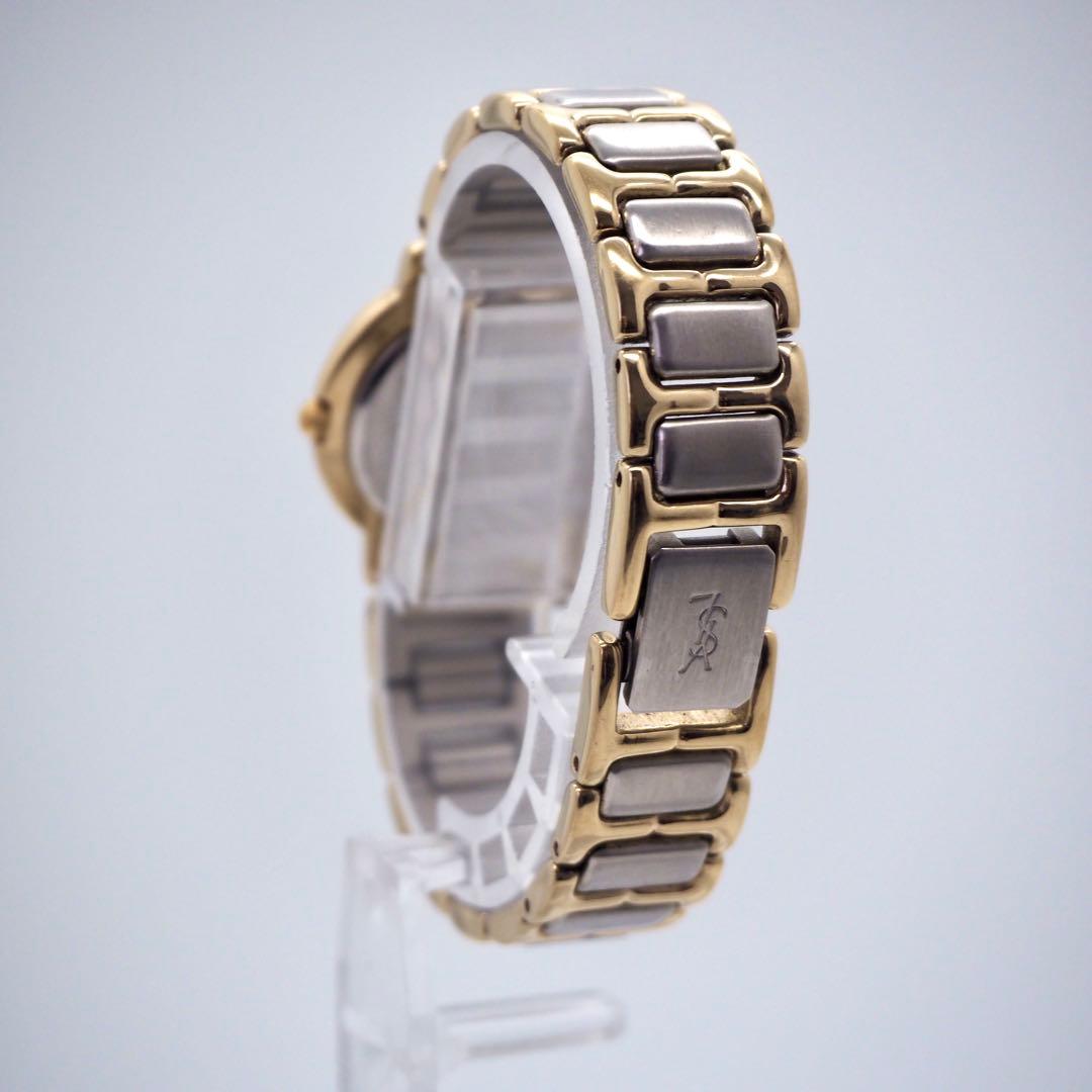 220 稼働 【美品】イヴサンローラン　レディース 時計 ゴールド　ホワイト