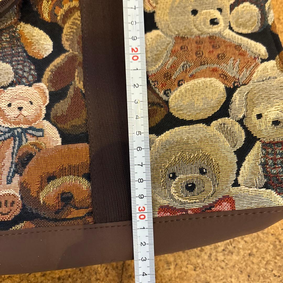 テディベア柄キャンバスエコバッグ