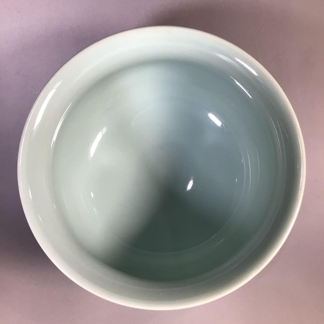 Ｍ５６６　皆具　『京焼』『平安静山造』『桐文』『青磁皆具』　共箱　茶道具