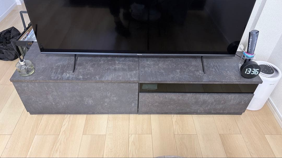 ダークグレー テレビ台 引き出し式 150cm
