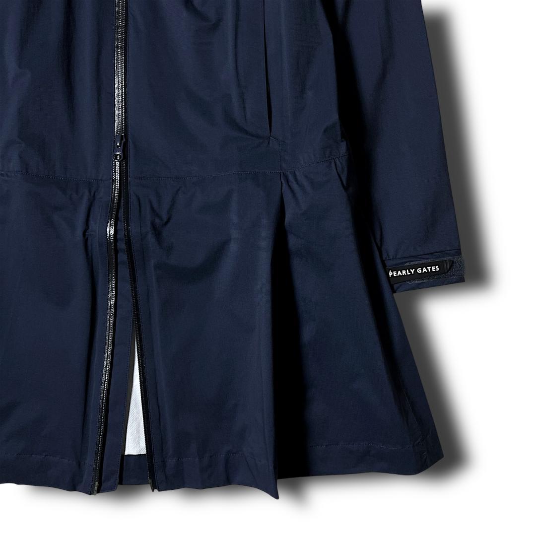 0 パーリーゲイツ AQUAX 防水透湿 レインジャケット ワンピース 紺