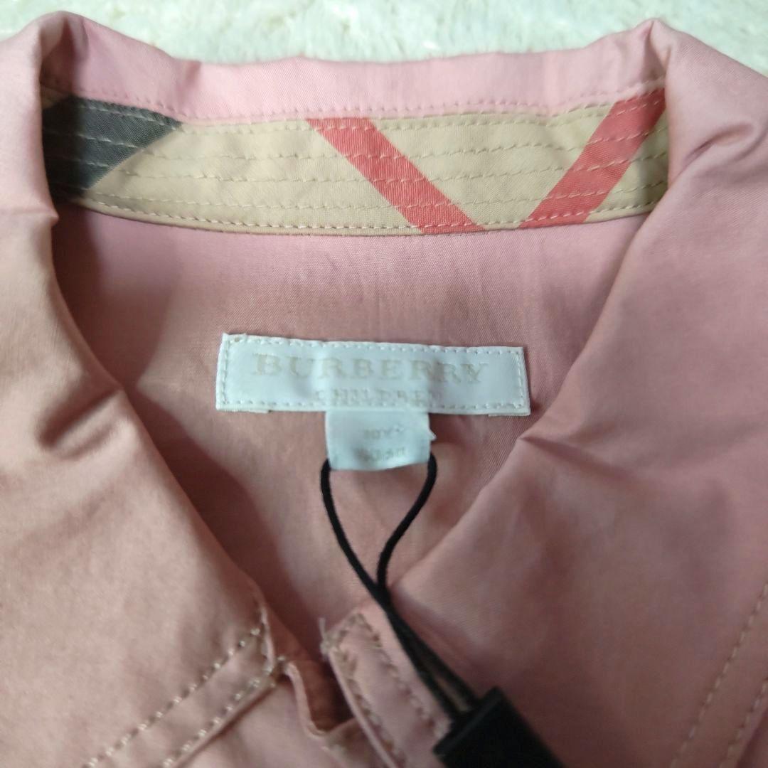 【新品タグ付き】バーバリーチルドレン トレンチワンピース 10Y 140 ピンク