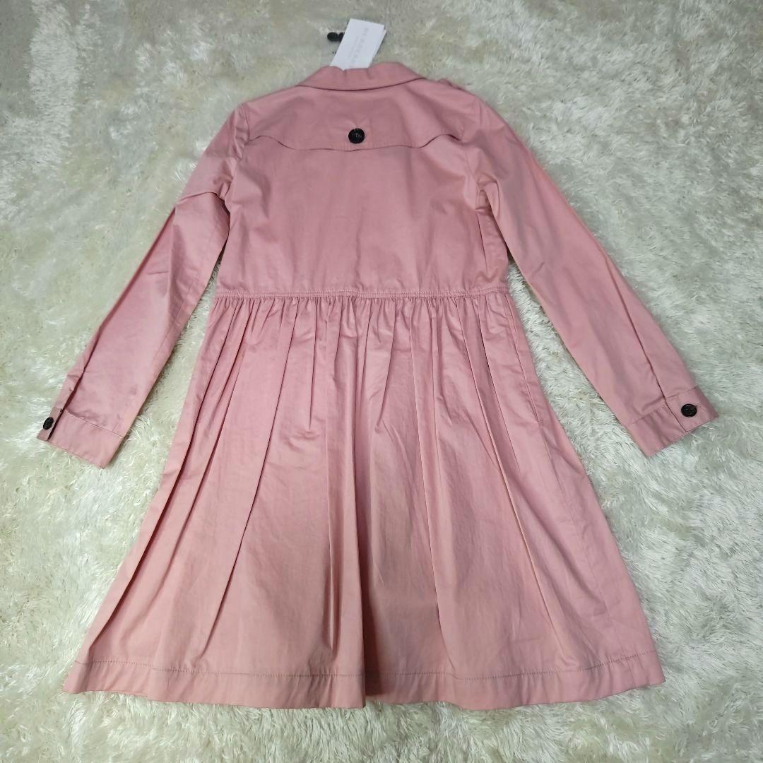 【新品タグ付き】バーバリーチルドレン トレンチワンピース 10Y 140 ピンク