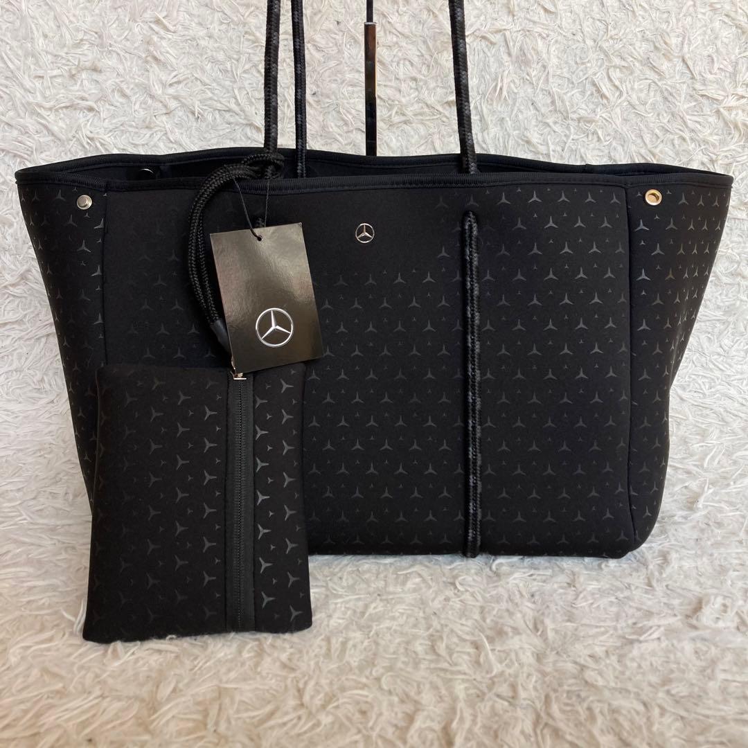 未使用 Mercedes-Benz トートバッグ ポーチ付 スター ブラック