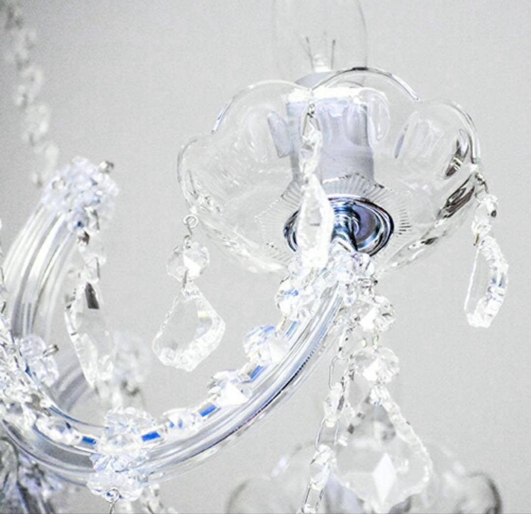 未使用　アスフォーククリスタル　シャンデリア6灯 チェーン10センチカット済み