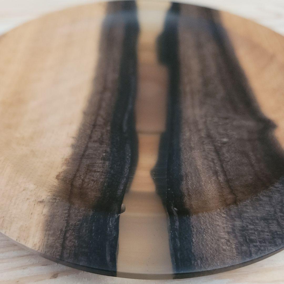 かなり希少　黒柿 × レジン樹脂の木皿