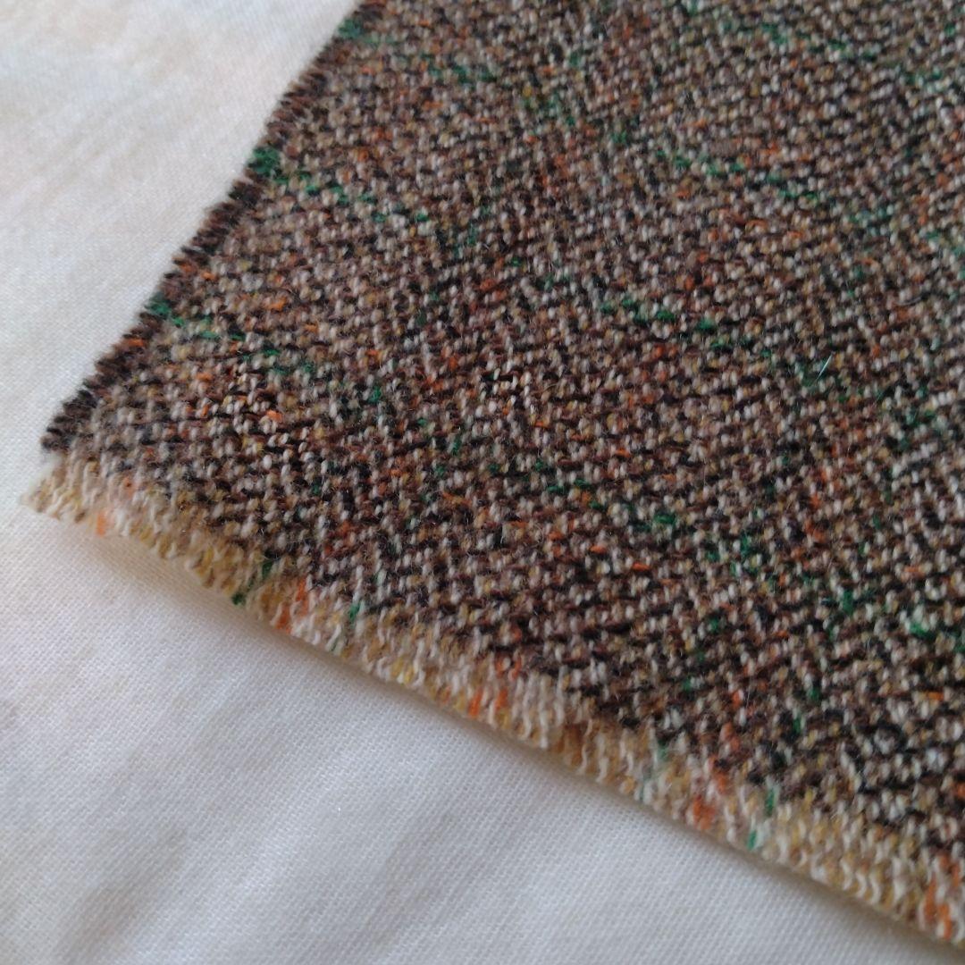 未使用 ジョンストンズ オブ エルガンショートマフラー ミックスブラウン