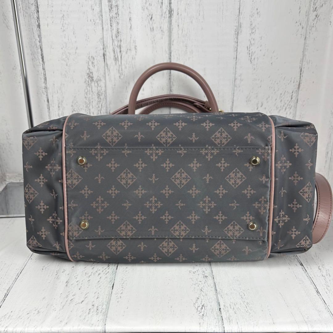 未使用級美品◆russet 2way ボストンバッグ ショルダー グレーピンク