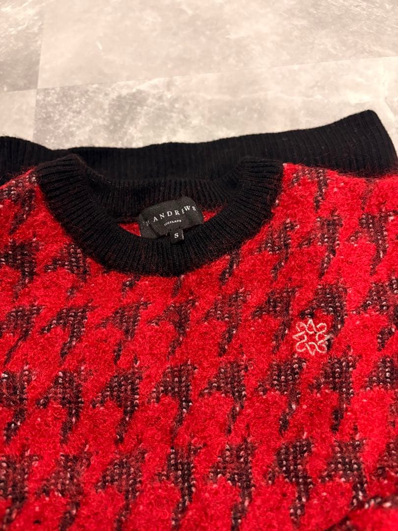 St ANDREWSレディース ゴルフ ニットセーター 赤黒
