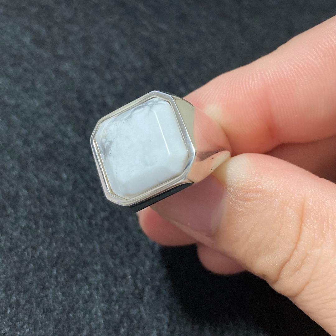 石に訳あり、新品 パワーストーン 指輪 19号 ハウライト シルバー925