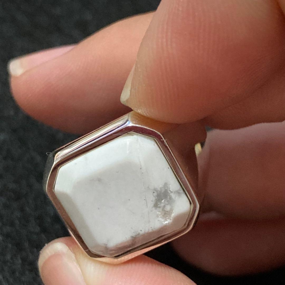 石に訳あり、新品 パワーストーン 指輪 19号 ハウライト シルバー925