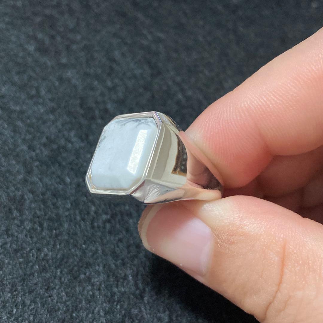 石に訳あり、新品 パワーストーン 指輪 19号 ハウライト シルバー925