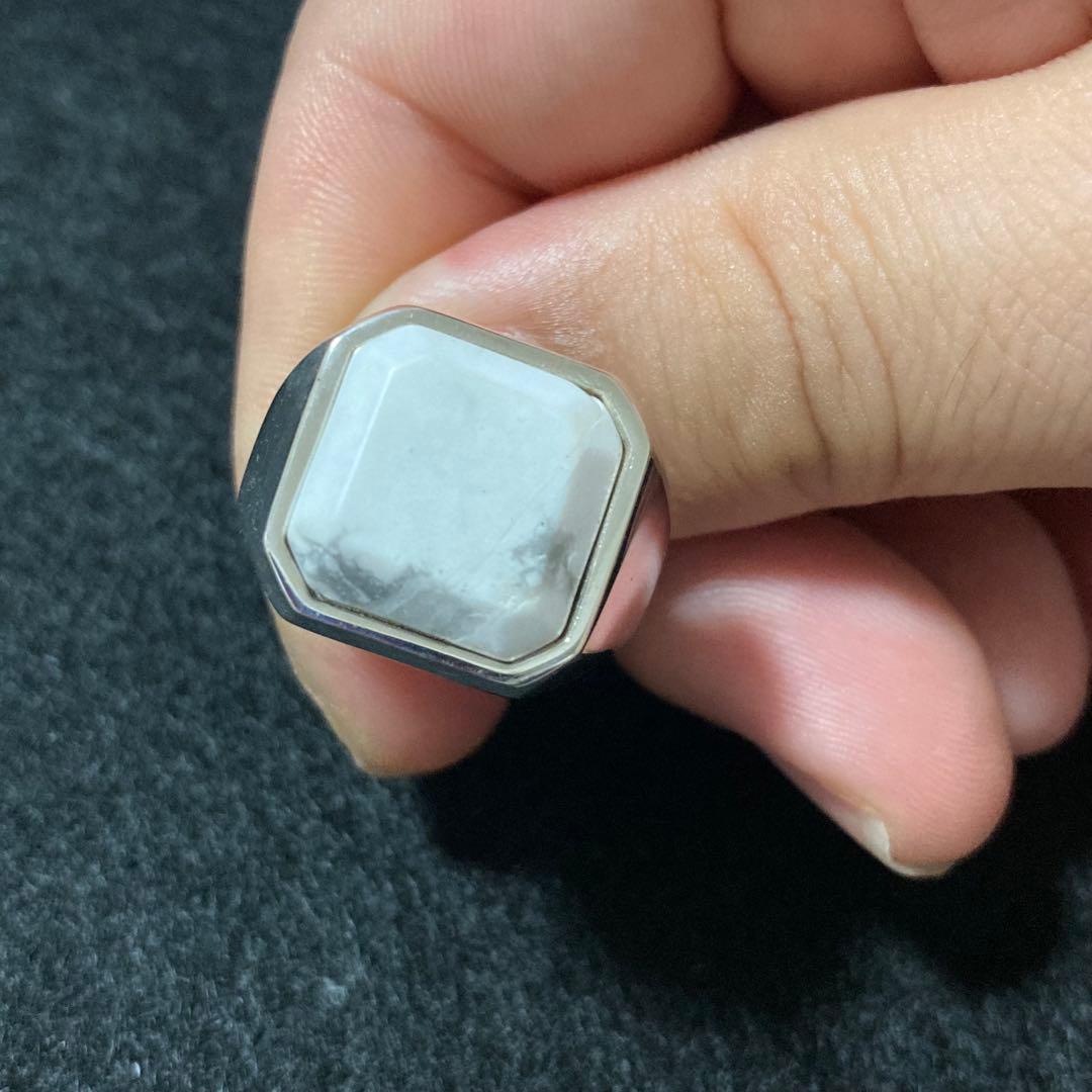 石に訳あり、新品 パワーストーン 指輪 19号 ハウライト シルバー925