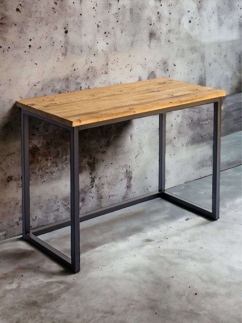 【ブルックリン家具】古材×ブラックスチール脚 ワークデスク 100×50cm