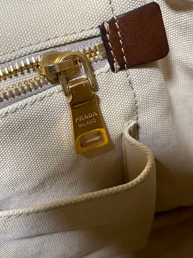 PRADA カナパ　ハンドバッグ　ベージュ