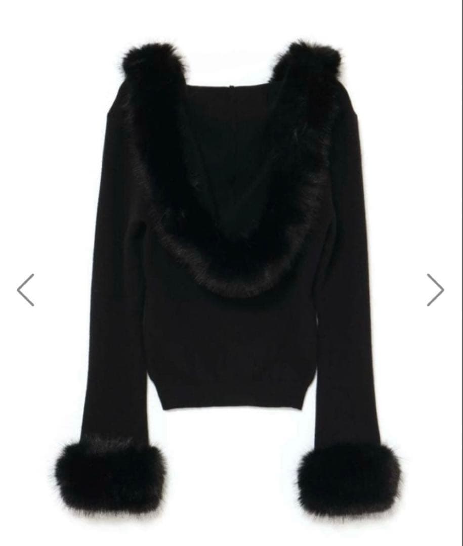 BUBBLES コケットフーディーニット ブラック