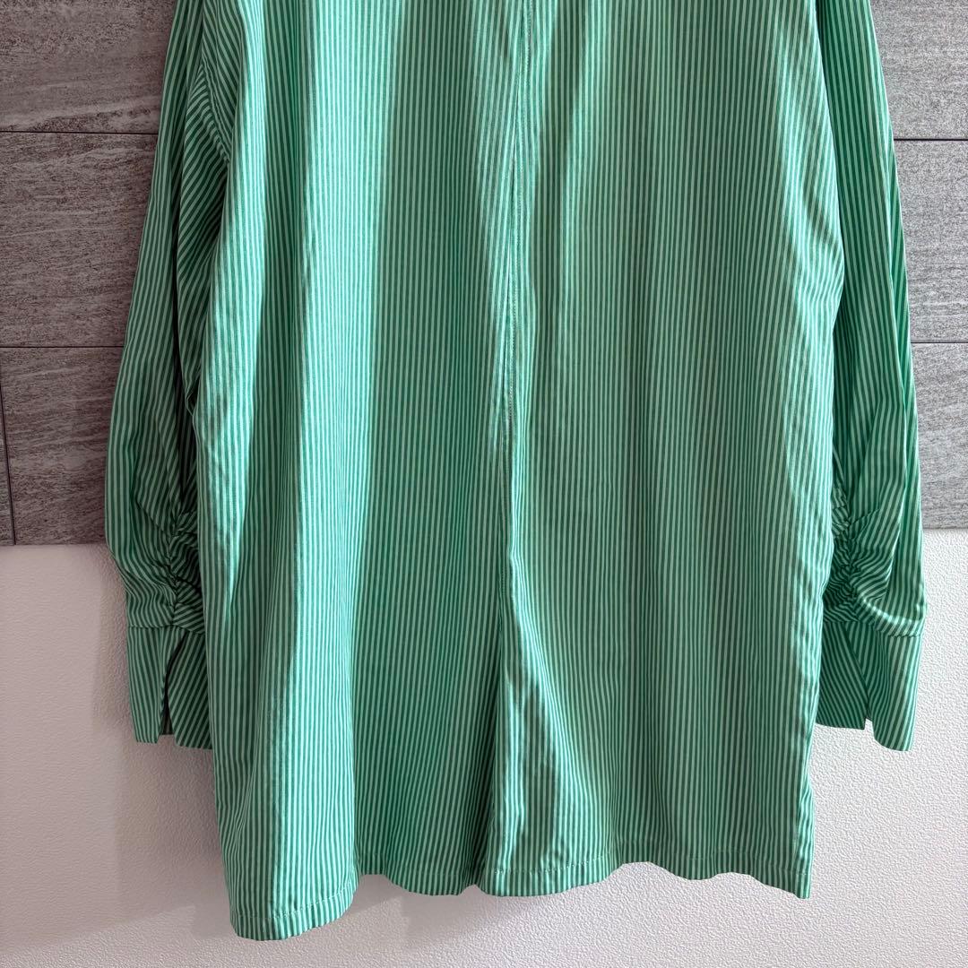 Ameri STRIPE SHIRT ROMPERS グリーン　M