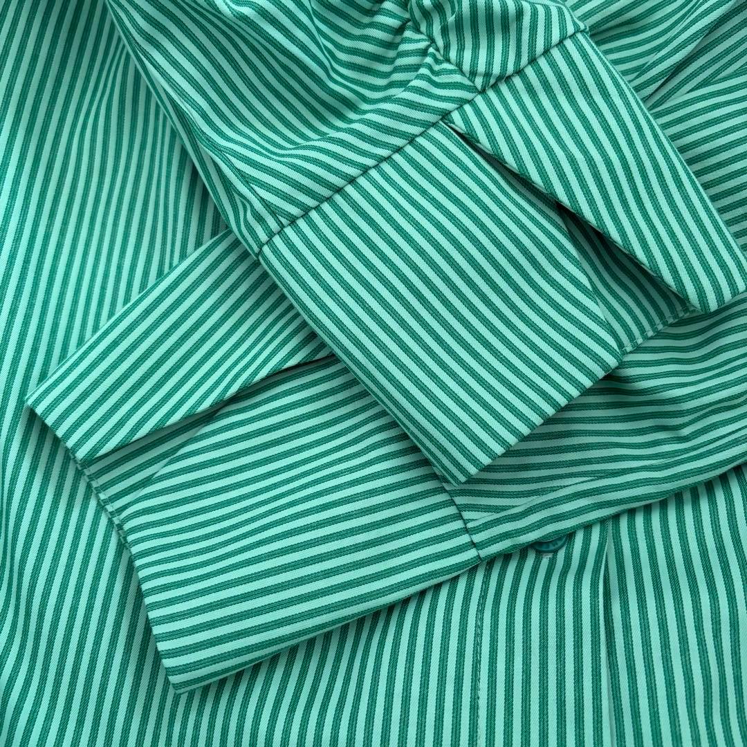 Ameri STRIPE SHIRT ROMPERS グリーン　M