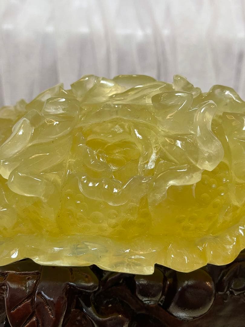 綺麗　天然石　高品質　水晶　手彫り　シトリン　白菜の形に彫刻した物　百財