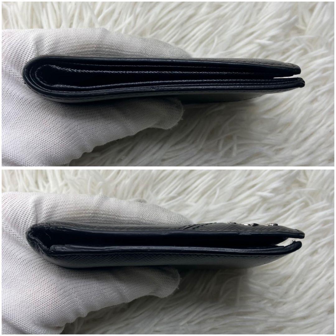 【極美品】プラダPRADA 二つ折り財布 SAFFIANO L 黒